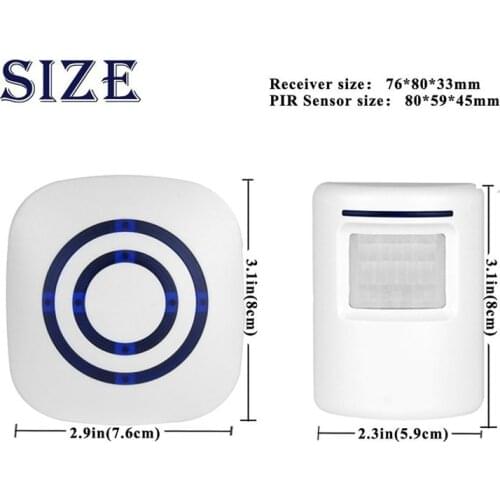 Door Chime,Wireless Business Door Motion Sensor Detector Smart Visitor doorbell Home Security Driveway Alarm with 1 Plug-in Rece