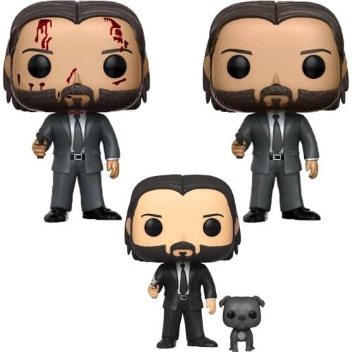 John Wick #580 #387 John in Black Suit with Dog Buddy Limited Edition Figure Movies Game Model Dolls Room Decoration Toy Gift