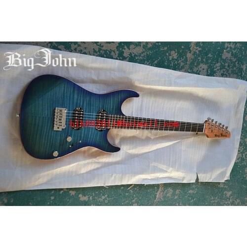 Free shipping new Big John single wave electric guitar with circle fingerboard in blue can be customized made in China F-1858