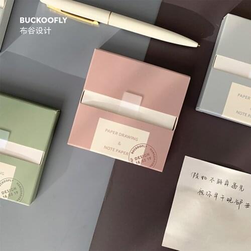 JIANWU 80 Sheets Morandi Color Sticky Notes Simple Korean Style Memo Notes DIY Decoraction Journal School Office Supplies