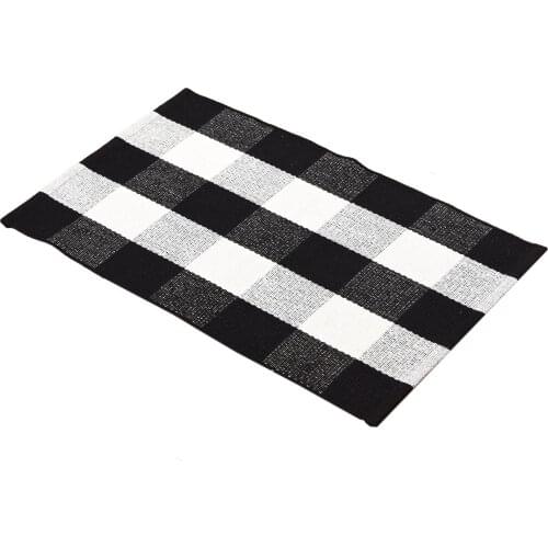 Plaid Area Rug Washable Woven Rug Runner for Hallway Entry Bedside Living Room