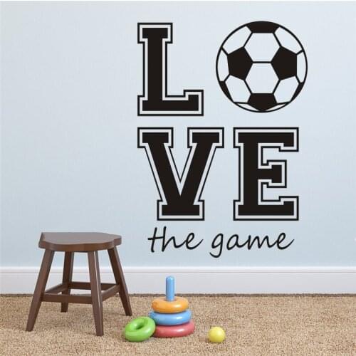 Creative Football LOVE Art Wall Stickers Personalized Made Sport vinyl Decals Childrens room Decal Wall Art Baby Decor HY410