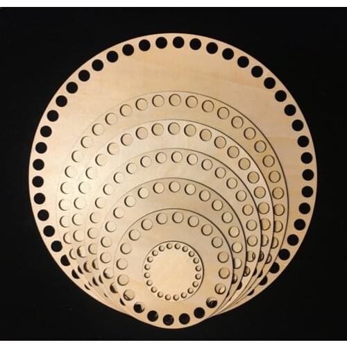 Different Size 7pcs/set circle round Crochet Bases Bottoms diameter 10cm/12cm/15cm/17cm/20cm/22cm/25cm Wooden basket bottom