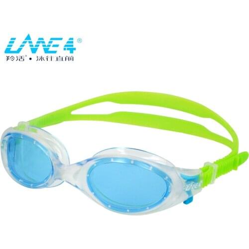 LANE4 Swimming Goggles Curved Lenses Anti-Fog UV Protection Ages 12-18 Year Olds #A722 Blue