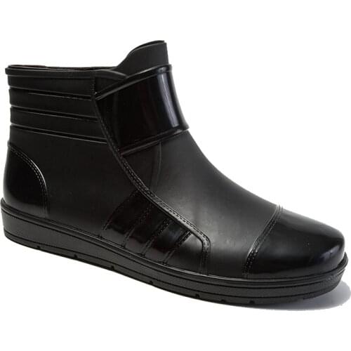 Short Rain Shoes Men Four Seasons Fashion Wear-Resistant Anti-slip Kitchen Boots Work Fishing Vehicle Cleaning Shoes