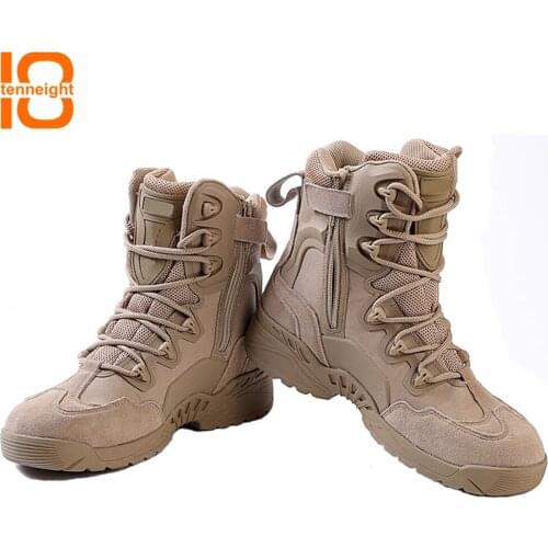TENNEIGHT Outdoor mens Hiking Shoes Tactical Military Boots Breathable sports climbing shoes non-slip wear Tactical Boots men