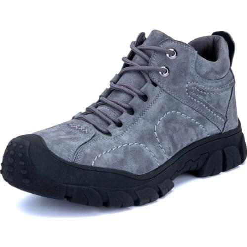 NEW Work Safety Shoes Man Labor Sneakers Steel Head Anti-Smashing Anti-Piercing Waterproof Velvet High-Top Warm Winter Men Boots