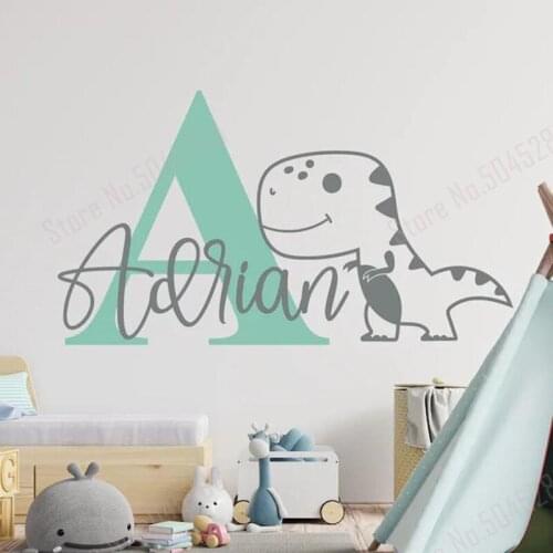 Boy Name Wall Decal Dinosaur Decal Baby Room Decor Personalized Name Decal Dinosaur Sticker Boy Room Decor Dinosaur Name Z783