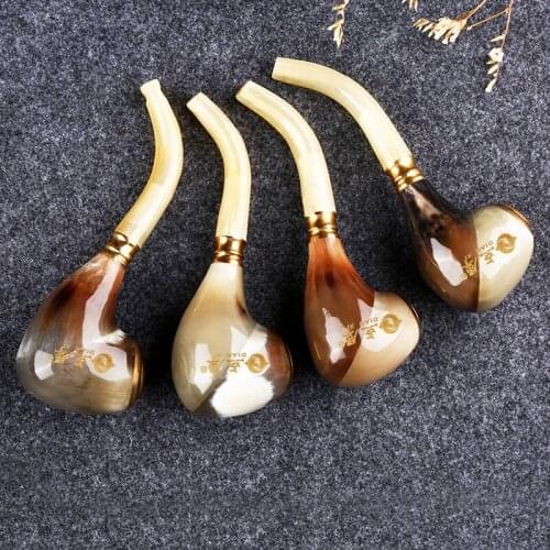 New Yak horn dual-use Cigar Pipe Holder Handmade Smoking Accessories Men Gadget Valentines Day Gift High-end gifts