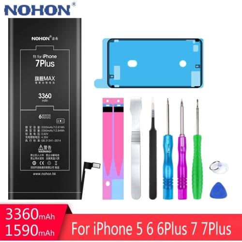 Original NOHON Battery For Apple iPhone 7 6 Plus 5 iPhone6 iPhone7 6Plus 7Plus iPhone5 i5 Replacement Phone Bateria Free Tools