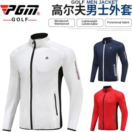 PGM Golf Clothes Men Long Sleeve Windbreaker Autumn Jacket Windproof Light Comfortable Male SportsWear Winter Keep Warm Apparel
