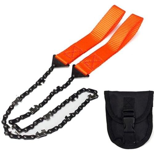 Portable Survival Chain Saw Chainsaws Emergency Camping Pocket Hand Tool Pouch Outdoor 146g