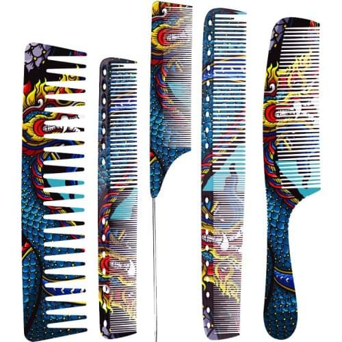 FnLune Chinese Dragon Personality Hair Cutting Comb Salon Hair Stylist Professional Male Female Hair Styling Pointed Tail Comb
