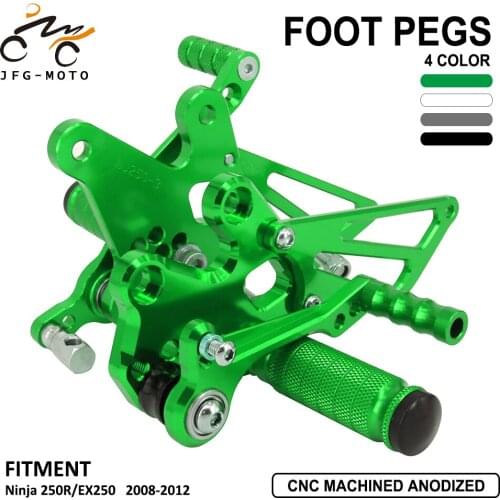 Motorcycle CNC Adjustable Footpegs Foot Pegs Pedal Rest Footrset For KAWASAKI Ninja 250R Ninja250R EX250 08 2009 2010 2011 2012