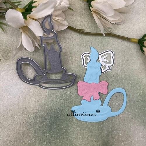 Christmas candle with bow Metal Cutting Dies Stencils For DIY Scrapbooking Decorative Embossing Handcraft Die Cutting Template