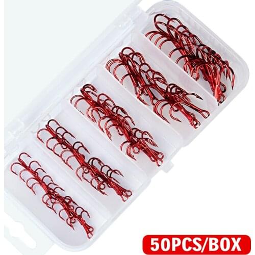 Proberos Fishing Baitholder!100Pcs/Box Fishing Tackle Box 4#-20pc+6#-40pc+8#-40pc Fishing Hooks High Qulity Treble Hooks