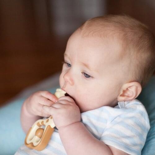 Giraffe Silicone Chew Baby Teether Animal Ring Toothbrush Sensory Fidget Toys Teething Mordederas Para Bebes Baby Things BK50YJ