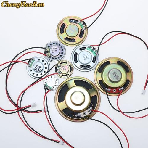 2pcs/Lot Ultra-thin Speaker 8 Ohms 0.5 Watt 0.5W 8R Speaker Diameter 20 23 28 30 40 50MM 5CM Thickness With PH2.0 Terminal