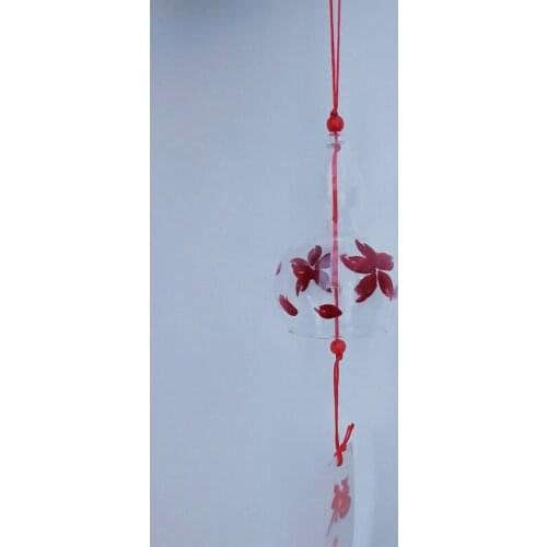 Gourd Shaped Hand Drawing Glass Bell Home Decorative Transparent Hanging Windchime Birthday Friend Gift Handmade