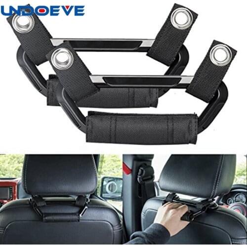 Undoeve Headrest Grab Handles - Back-Grip for off Road Backseat Passengers on A for Jeep Wrangler or More Cars (Pack of 2)