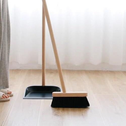 Nordic Style Broom Set Household Floor Cleaning With Folding Dustpan Combination Non-Stick Hair Sweeping Garbage Collector