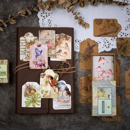 50pcs Vintage halloween decoration Notes Tag happy planner name stickers Wedding Decoration Memo Box Gifts for Kids