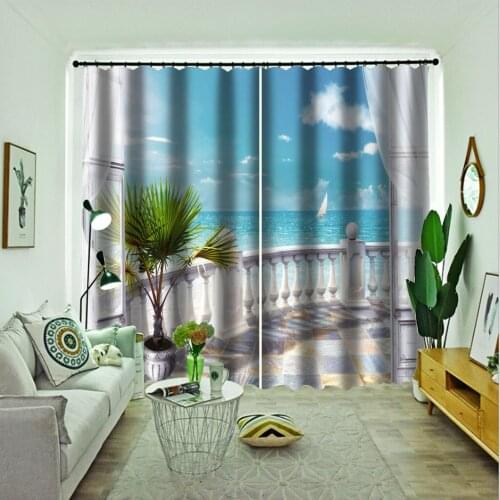 High quality custom 3d curtain fabric nature scenery landscape curtains 3d stereoscopic curtains