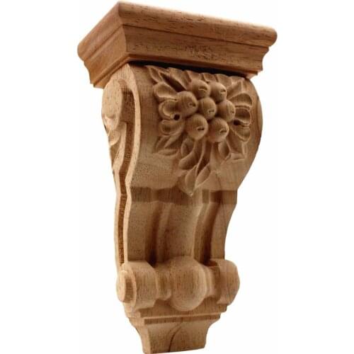 VZLX Mantelpiece Woodcarving Decal Pretty Wood Appliques Carved Miniatures Wooden Figurine Crafts Furniture Window Home Decor