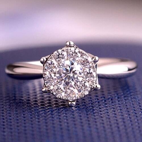 WYJZY Vintage Daisy Flower Bud ring for women Inlay High Quality Zircon Lady Exquisite Engagement Marriage Ring