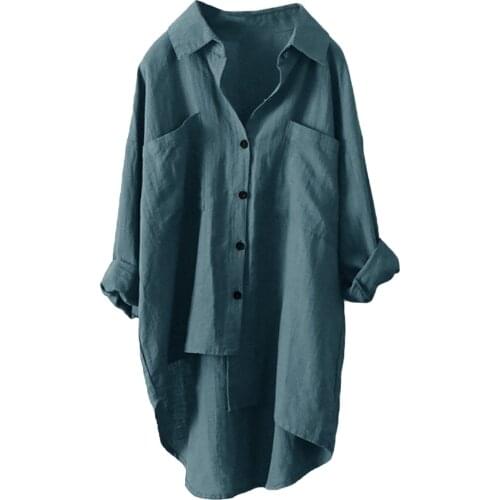 Office Lady Cotton Tops Women T Shirts White Blue Black Long Sleeve 2021 Korean Casual Loose Button Down Tops Fashion Shirts L4