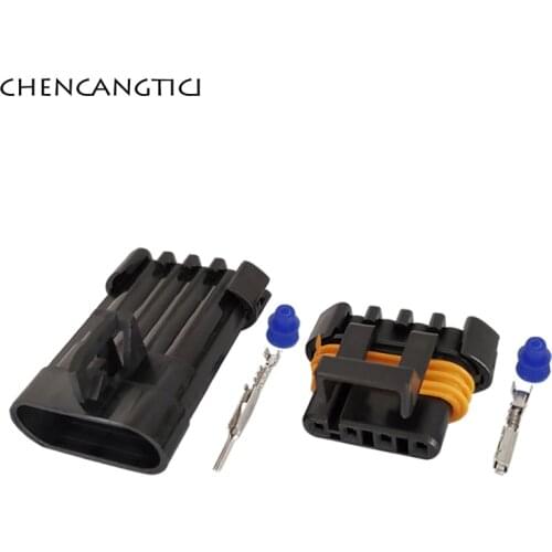 2 Sets 4 Pin Way Oxygen Sensor Plug O2 Automotive Connector Socket For Toyota BUICK DLX Haima DJ7043Y-1.5-21 12162144 12162102