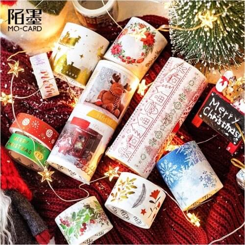 1 Pcs Christmas Carnival Series Washi Tape Merry Christmas Adhesive Tape DIY Scrapbooking Sticker Label