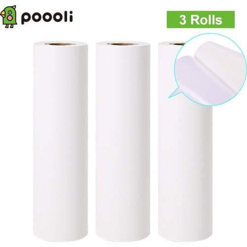 3 Rolls Poooli 110 * 30mm White Thermal Paper Roll BPA-Free Long-Lasting Paper for Poooli L3 Portable Thermal Printer #R40