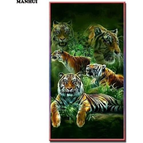 3d diamond embroidery Animal Tiger picture diamond mosaic pictures of rhinestones hobbies and crafts material for handmade MH107
