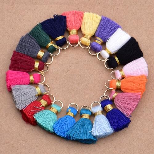 50pcs/lot 2cm Mini cotton Tassels Small Tassels for boho jewelry making Supplies bracelet necklace Findings&Components material