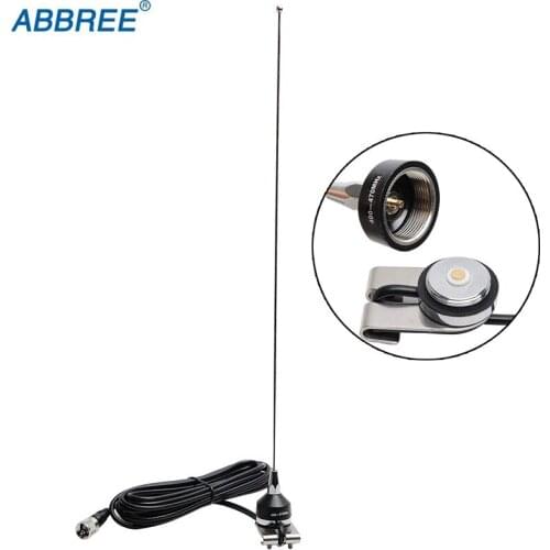 ABBREE NA-37 UHF 400-470MHz NMO Antenna Mount RG-58U 5M/16.4ft Coaxial Cable for QYT TYT Kenwood Mobile Radio Walkie Talkie