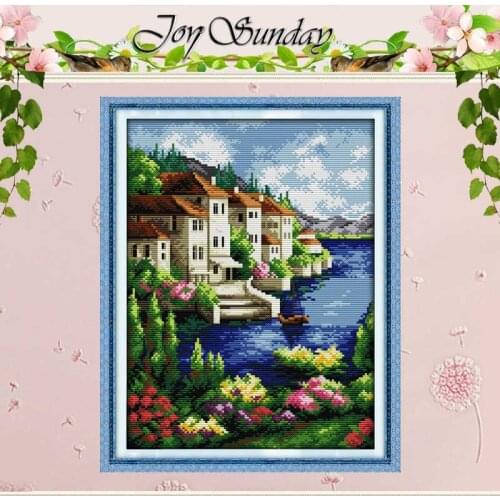 Free Ship Beautiful View Counted 11CT printed 14CT Cross Stitch landscape Cross Stitch Kits for Embroidery Home Decor Needlework
