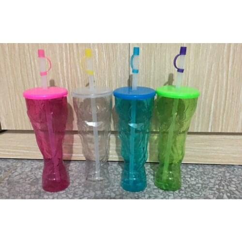 PET water bottles burst milk cola beverage space singular 600ml wedding festival adult Straw water bottle