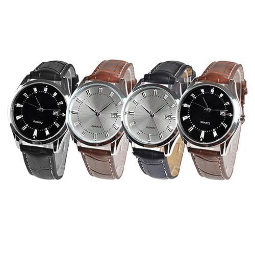 Men Watch Vintage Date Calendar Dial Clock Faux Leather Business Analog Quartz Wrist Watch reloj mujer Mas-culino Fashion Mens