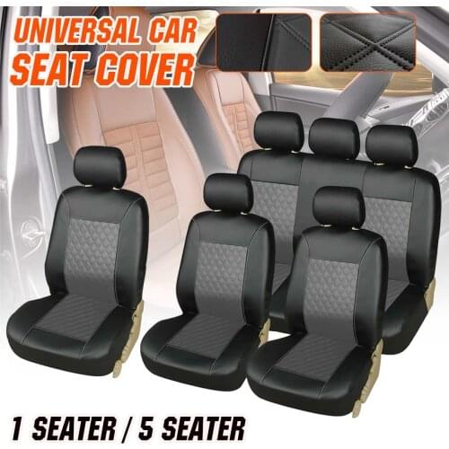 5 Seat Car Seat Cover 9 PCS Full Set Seat Seat Cushion Cover PU Leather Protector Cover Universal For Auto SUV Seat Cover
