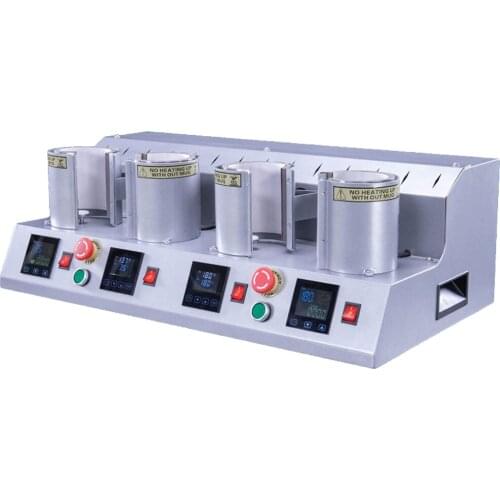 1400W LCD Four-station electric baking cup machine CR1910 customized mug heat transfer equipment