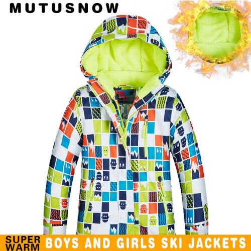 Kids Ski Jacket Winter Children Windproof Waterproof Super Warm Ski Clothes Boys Snow Coat -30 Winter Snowboard Jacket Venee