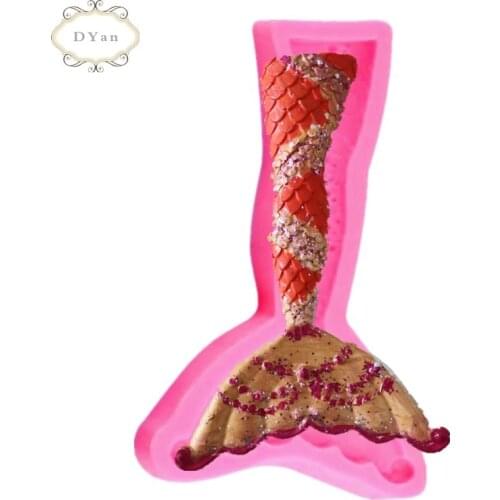 DIY Christening Mermaid Tail Fondant Cake Decorating Tools 3D Marine Life Fish Fondant Molds Silicone Fondant Mold Sugarcraft