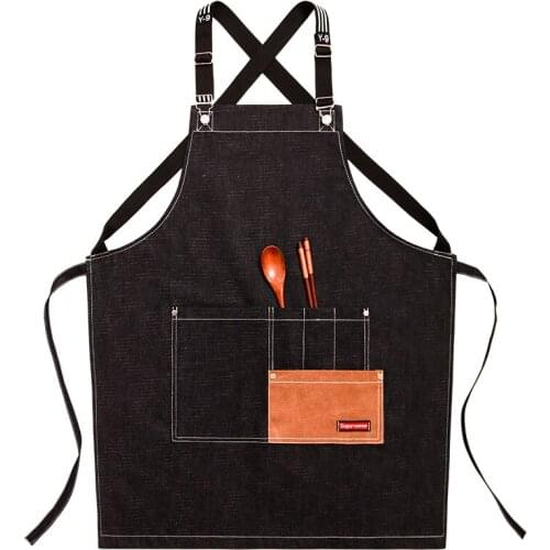 Canvas Apron Denim Home Daily Barber Barista Restaurant Waiter Overalls Waist Fashion