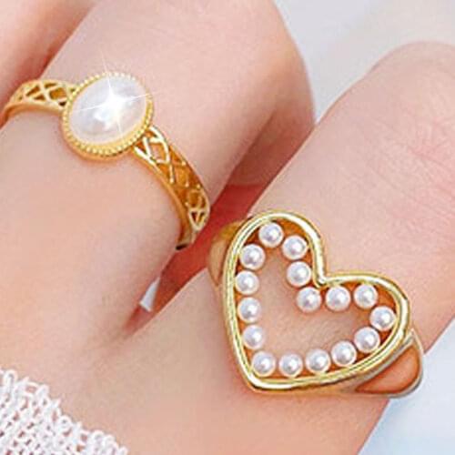 JUWANG 14K Real Gold plating Micro Inlaid Exquisite Adjustable Open Rings For Women Elegant Ring Shine Romantic Daily Jewelry