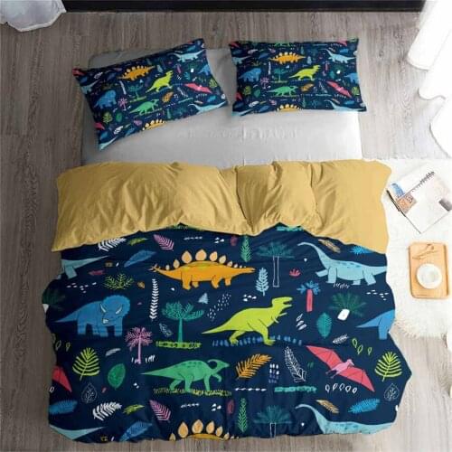 HELENGILI 3D Bedding Set Jurassic Park Dinosaur Print Duvet cover set bedclothes with pillowcase bed set home Textiles #2-05