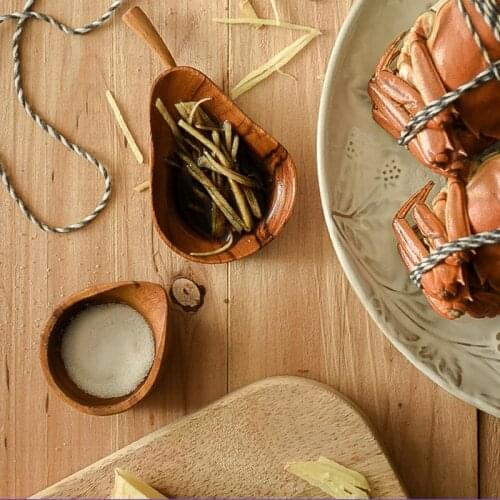 Japan Style Teak Seasoning Plate Creative Oil/Soy Sauce/Vinegar Dish Cute Mini Dish With Handle Kitchen Dining Room Supplies