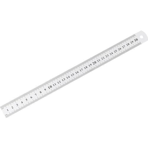 Stainless Steel Metal Ruler 30CM Straight Ruler Measurement Double Sided for Sewing Foot Sewing & School Stationery