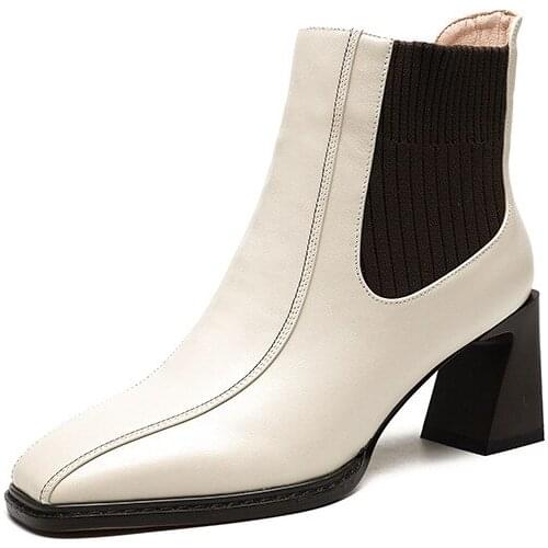 Fashion high-heeled short boots women 2021 autumn and winter new thick-heeled fashion Chelsea short boots women