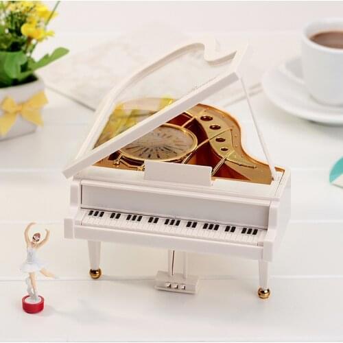 Piano shape music box creative friends couple birthday gift rotating girl music box christmas gift
